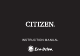 Citizen Eco-Drive Instruction Manual