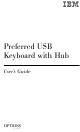 IBM Preferred USB Keyboard with Hub User Manual