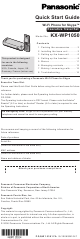 Panasonic KX-WP1050 Quick Start Manual
