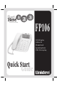 Uniden FP106 Quick Start Manual