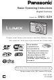 Panasonic Lumix DMC-SZ9 Basic Operating Instructions Manual