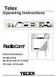 Telex RadioCom TR-300 Operating Instructions Manual