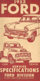 Ford 1952 F Series Service Specifications Handbook