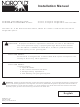 Norcold N109XXX Installation Manual