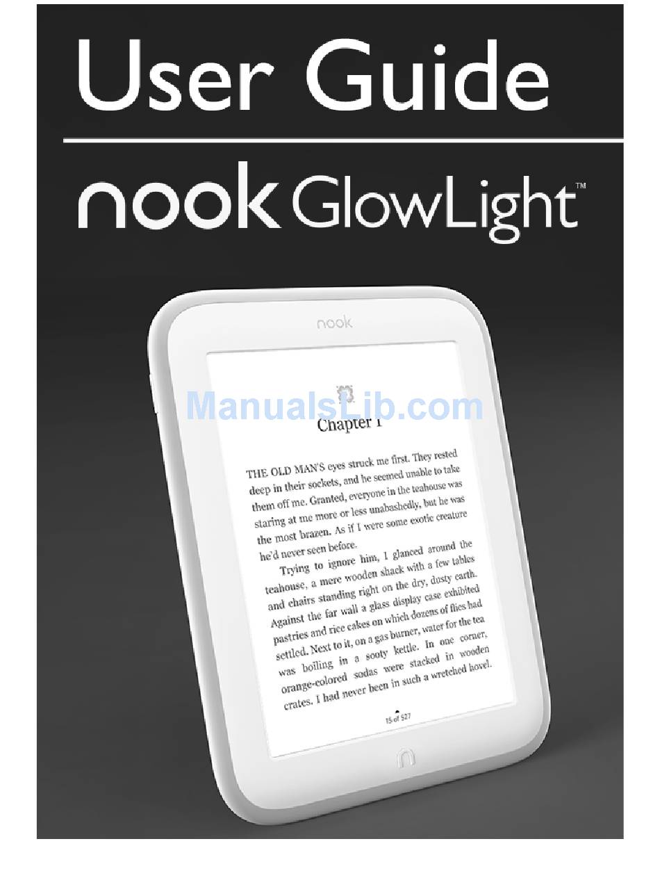 NOOK GLOWLIGHT USER MANUAL Pdf Download | ManualsLib