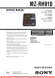 Sony MZ-RH910 Service Manual