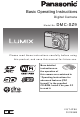Panasonic Lumix DMC-SZ9 Basic Operating Instructions Manual