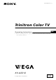 Sony WEGA KV-AZ212 Operating Instructions Manual