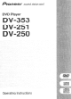 Pioneer DV-353 Operating Instructions Manual