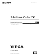 Sony Trinitron WEGA KV-AW21 Operating Instructions Manual