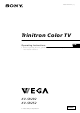 Sony WEGA KV-SR292 Operating Instructions Manual
