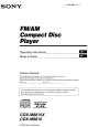 Sony CDX-M8815X Operating Instructions Manual