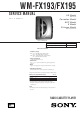 Sony WM-FX193 Service Manual