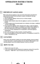 Tamerica SM-330 Operation Instructions