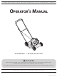 MTD 020 Seies Operator's Manual