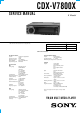 Sony CDX-V7800X Service Manual