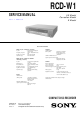 Sony RCD-W1 Service Manual