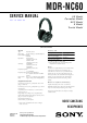 Sony MDR-NC60 Service Manual