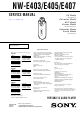 Sony NW-E403 Service Manual