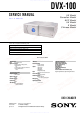 Sony DVX-100 Service Manual