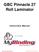 MyBinding GBC Pinnacle 27 Instruction Manual