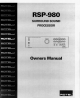 Rotel RSP-980 Owner's Manual