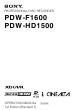 Sony PDW-HD1500 Operation Manual