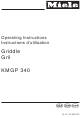 Miele KMGP 340 Operating Instructions Manual