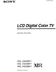Sony KDL-V26XBR1 Operating Instructions Manual