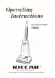 Riccar 1950 Operating Instructions Manual
