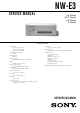 Sony NW-E3 Service Manual