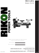 Rikon Power Tools 70-100 Instruction Manual