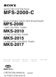 Sony MFS-2000-C Operation Manual