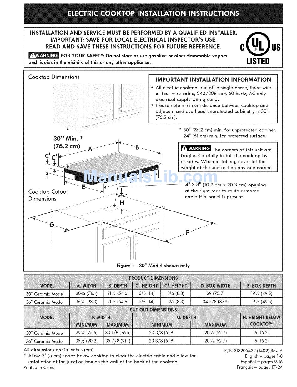 KENMORE 79045319410 INSTALLATION INSTRUCTIONS MANUAL Pdf Download