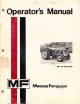 MASSEY FERGUSON MF 135 Operator's Manual