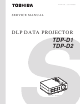 Toshiba TDP-D1 Service Manual