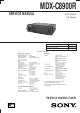 Sony MDX-C8900R Service Manual