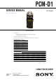 Sony PCM-D1 Service Manual