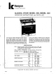 Kenyon 550 series Operating Instructions And Parts List Manual
