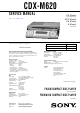 Sony CDX-M620 Service Manual