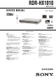 Sony RDR-HX1010 Service Manual