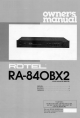 Rotel RA-84OBX2 Owner's Manual