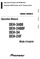 Pioneer DEH-3400 Operation Manual