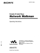 Sony NW-E75 Walkman Operating Instructions Manual