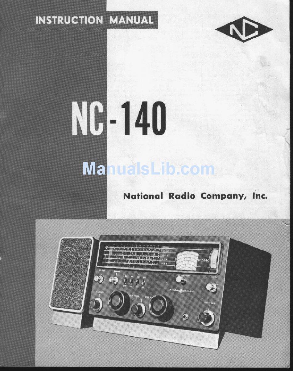 NATIONAL RADIO NC140 INSTRUCTION MANUAL Pdf Download ManualsLib