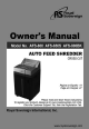 Royal Sovereign AFS-800 Owner's Manual