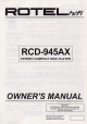 Rotel RCD-945AX Owner's Manual