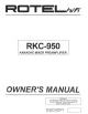 Rotel RKC-950 Owner's Manual