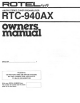 Rotel RTC-940AX Owner's Manual