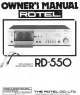 Rotel RD-550 Owner's Manual